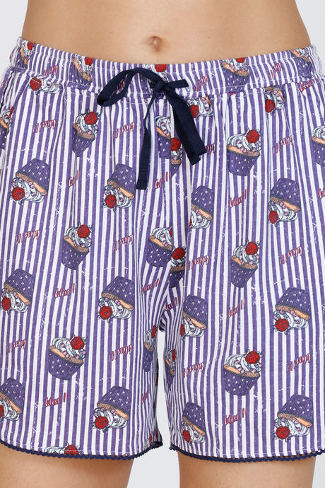 Zivame Sweet Treats Cotton Shorts Set - Purple — image 6
